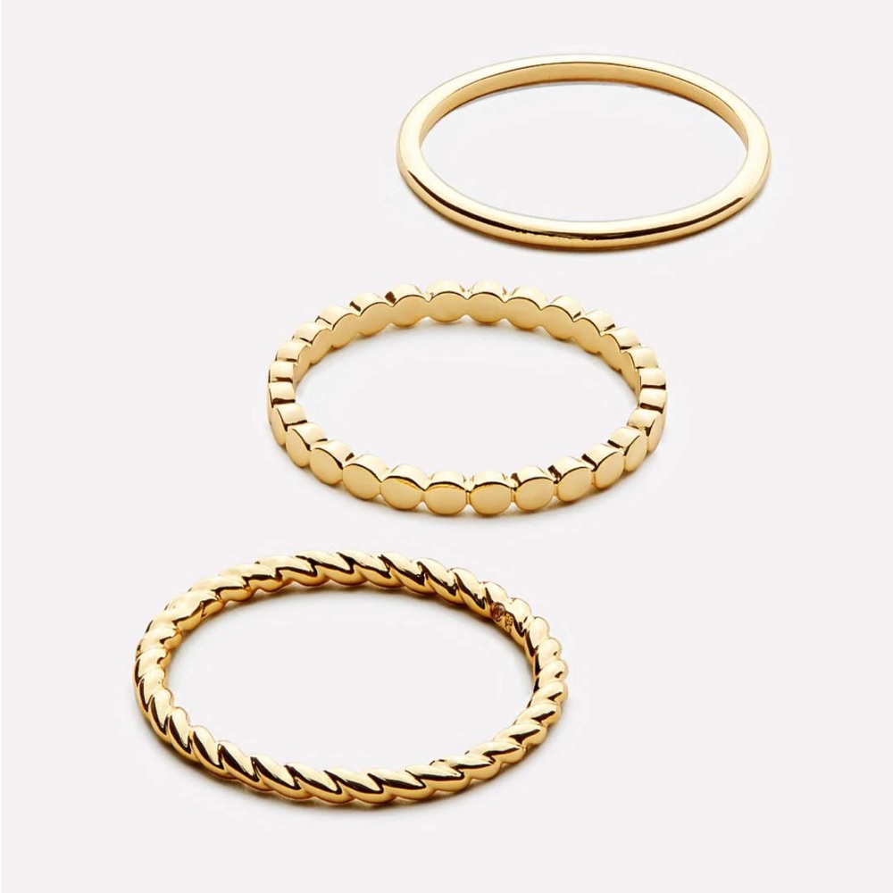 Ana Luisa Adrianna gold ring set size 9